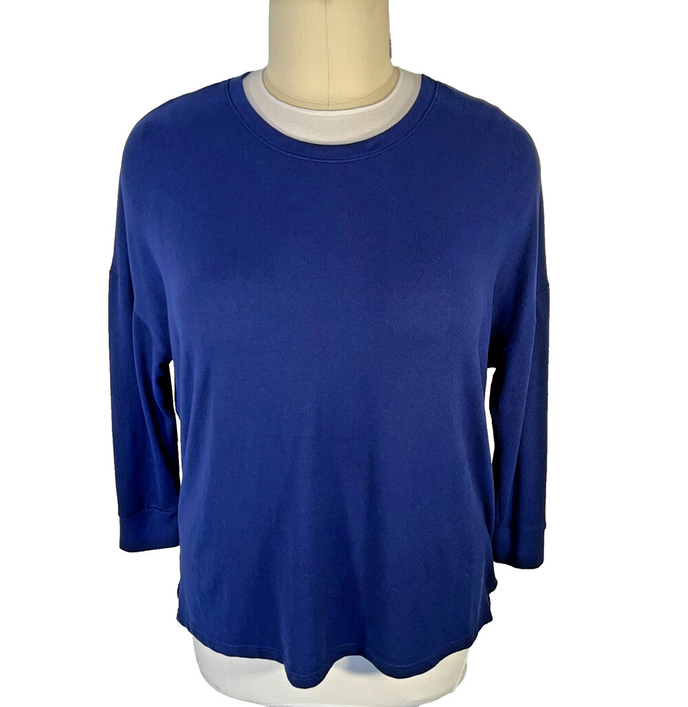 Felina Women's 2X Sweater Royal Blue Boat Neck Oversized Dolman Sleeve Pullover